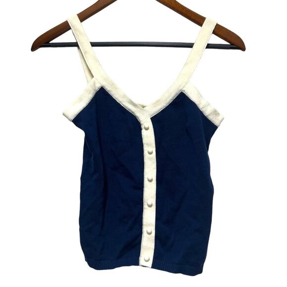 NWT ModCloth x Collectif All Buttoned Up Clara Knit Sweater Nautical Tank Top - Picture 4 of 10